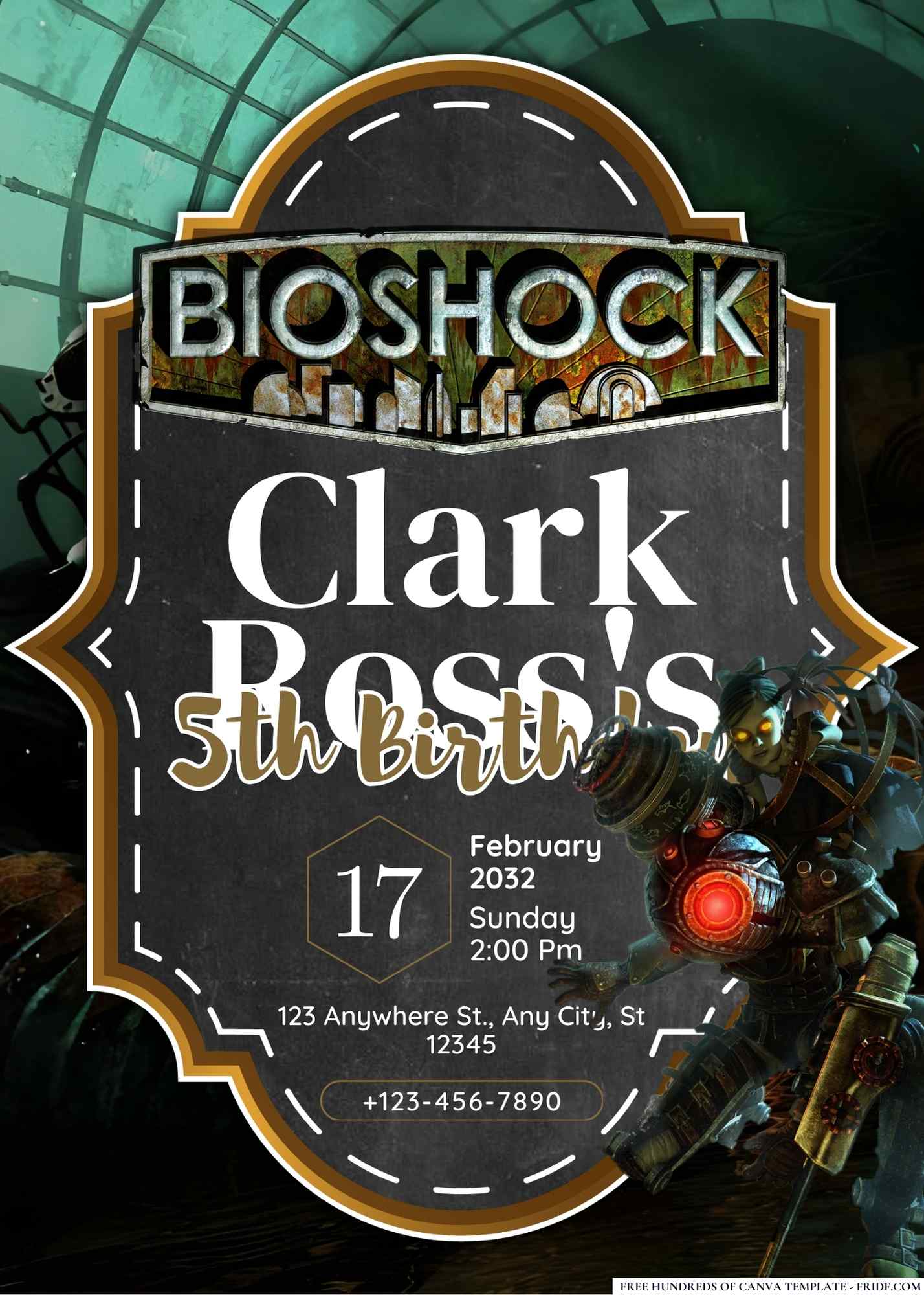 FREE Editable BioShock Birthday Invitation