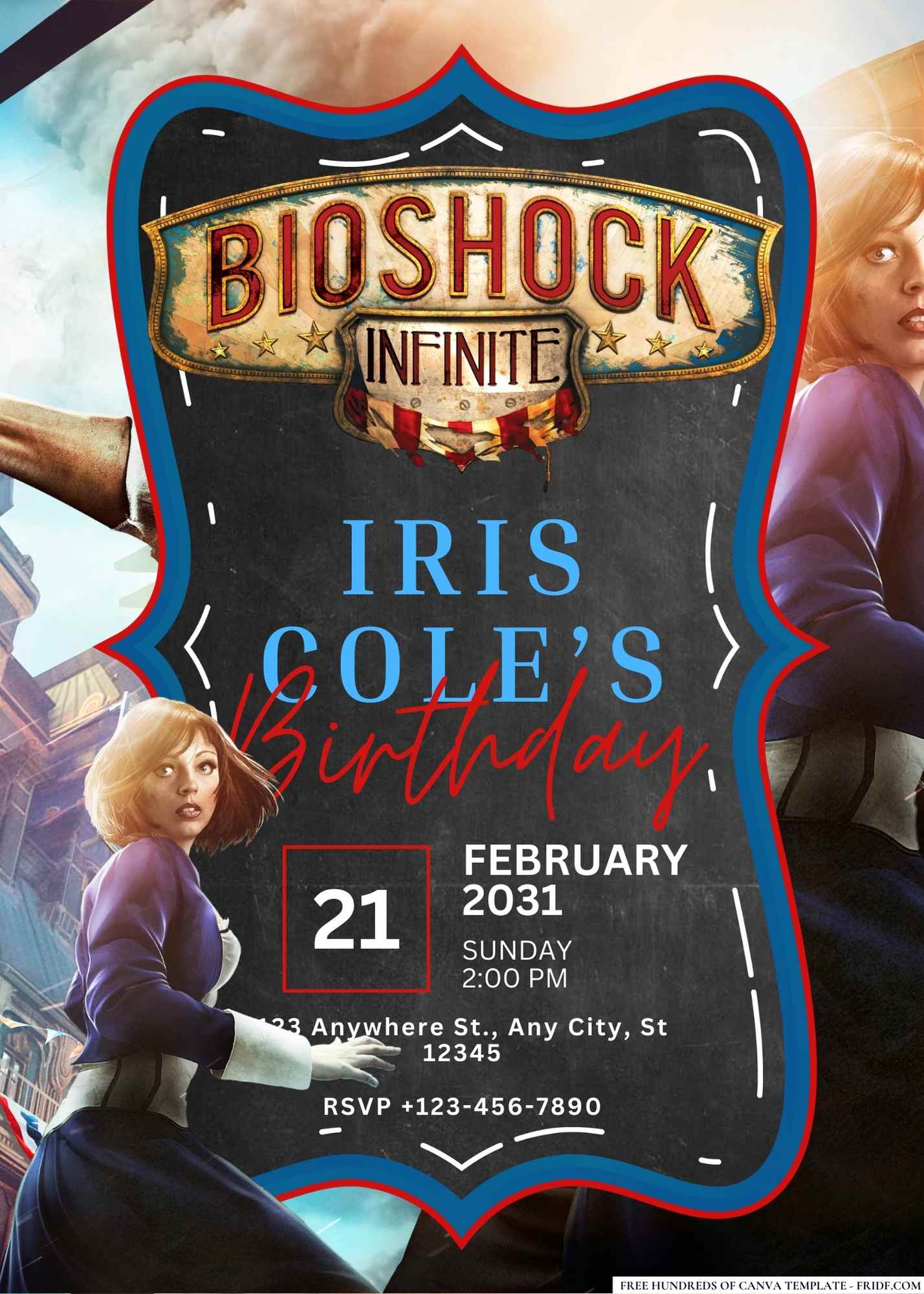FREE Editable BioShock Infinite Birthday Invitation