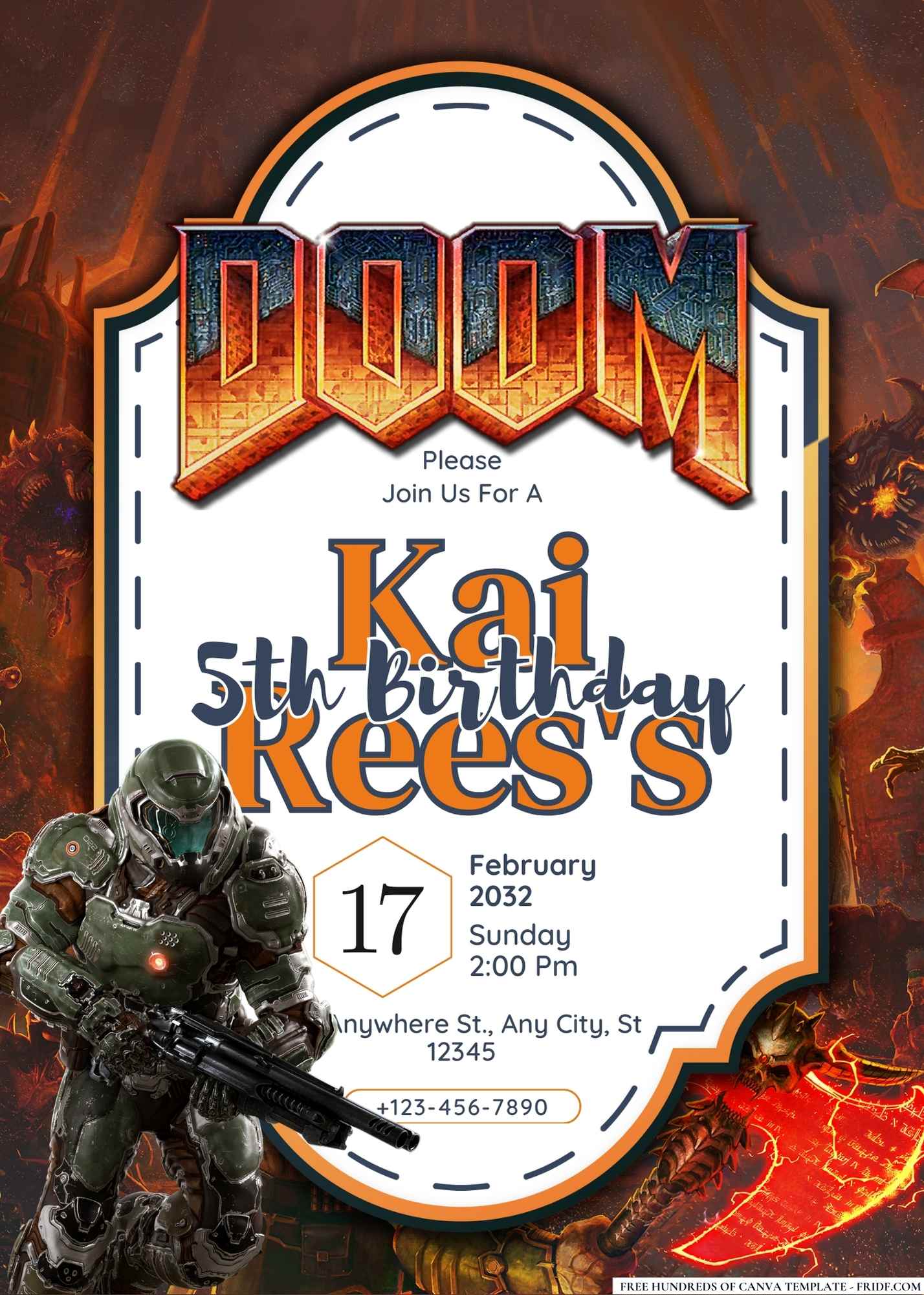 FREE Editable Doom Birthday Invitation