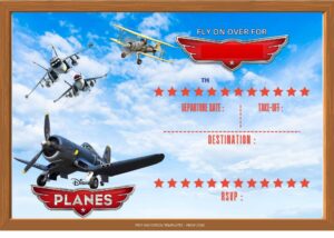 FREE Fly High With Planes Birthday Invitation Templates
