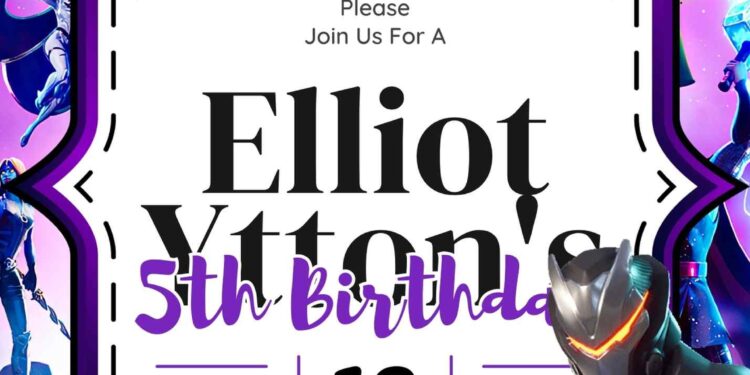 FREE Editable Fortnite Birthday Invitation