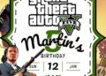 FREE Editable Grand Theft Auto V Birthday Invitation