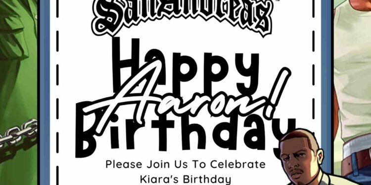 FREE Editable GTA: San Andreas Birthday Invitation