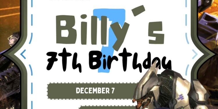 FREE Editable Halo 2 Birthday Invitation
