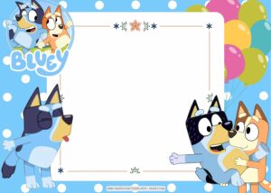 FREE Let's Party With Bluey Birthday Invitation Templates