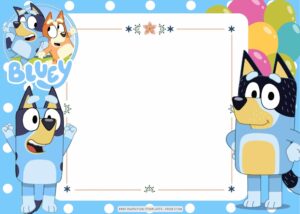 FREE Let's Party With Bluey Birthday Invitation Templates