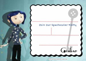 FREE Mellow Coraline Birthday Invitation Templates