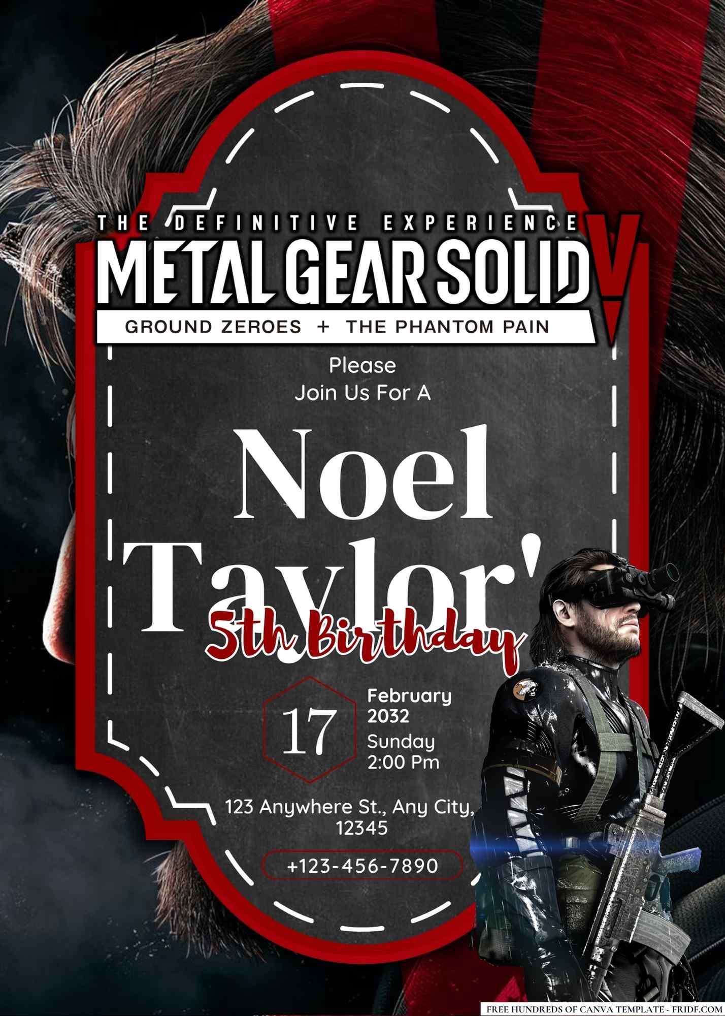 FREE Editable Metal Gear Solid V: The Phantom Pain Invitation