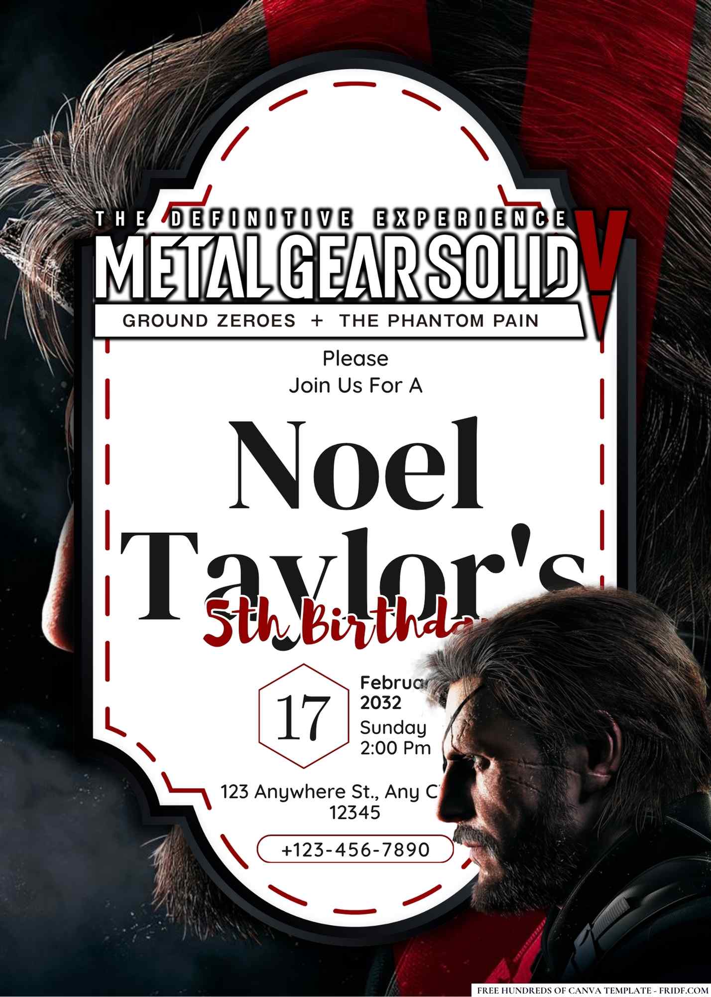 FREE Editable Metal Gear Solid V: The Phantom Pain Invitation