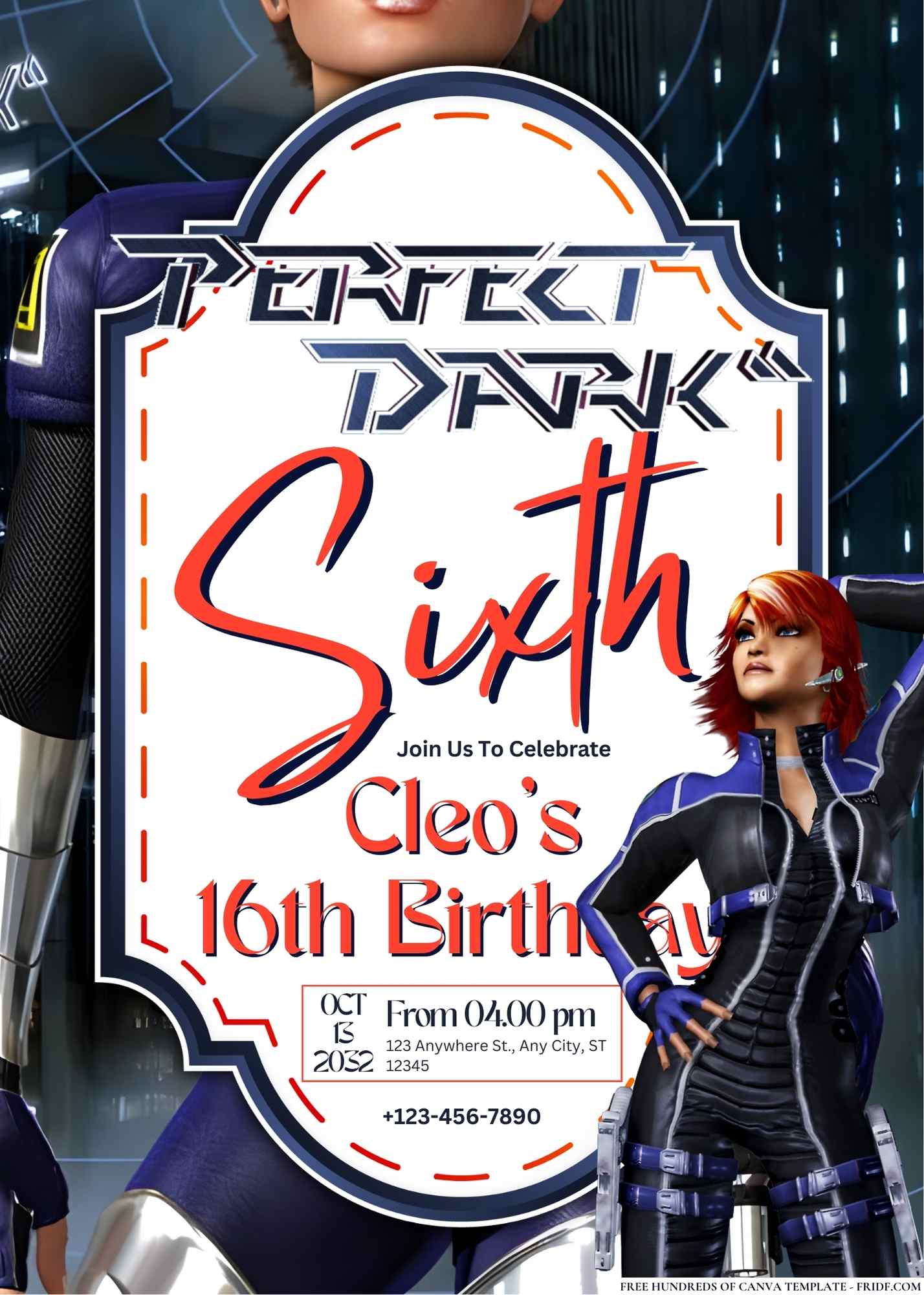 FREE Editable Perfect Dark Birthday Invitation