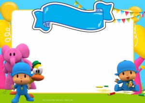 FREE Pocoyo Play Fun Party Birthday Invitation Templates