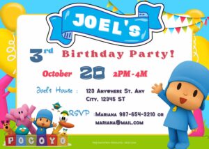 FREE Pocoyo Play Fun Party Birthday Invitation Templates