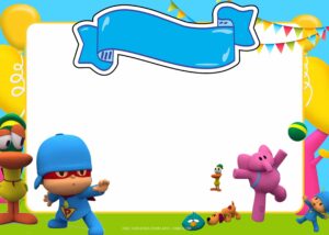 FREE Pocoyo Play Fun Party Birthday Invitation Templates