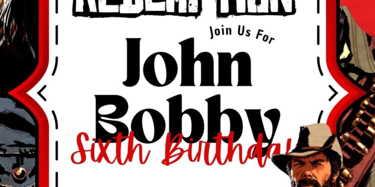 FREE Editable Red Dead Redemption Birthday Invitation