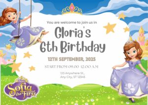 FREE Sofia The First Birthday Invitation Templates