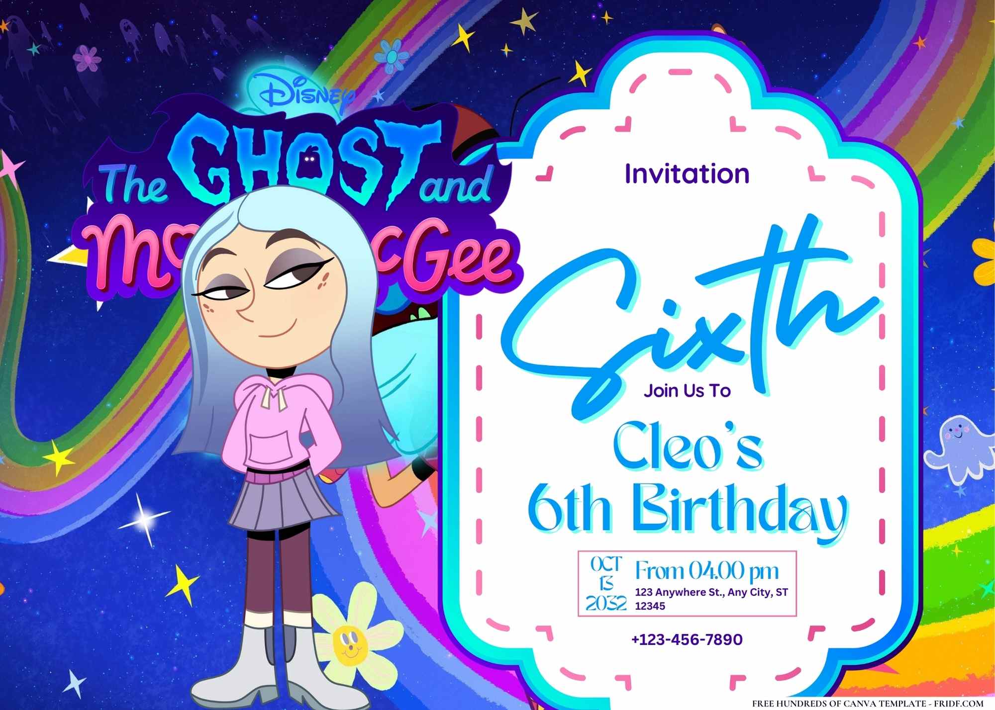 FREE Editable The Ghost and Molly McGee Birthday Invitation
