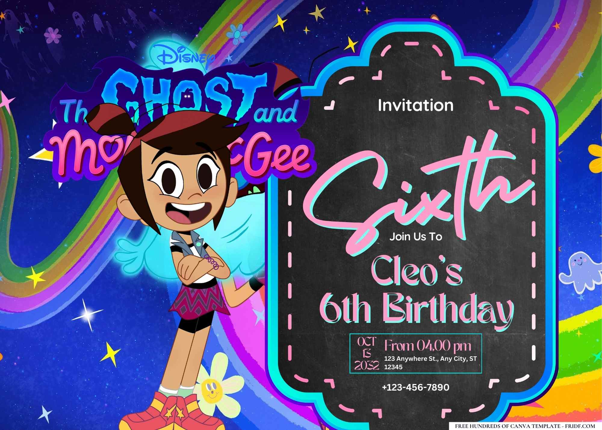 FREE Editable The Ghost and Molly McGee Birthday Invitation