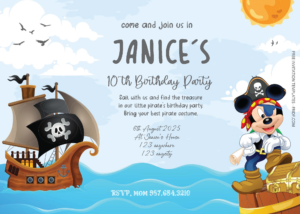 Free Editable PDF - Disney Pirate Chronicles Birthday Invitation Templates