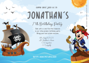 Free Editable PDF - Disney Pirate Chronicles Birthday Invitation Templates