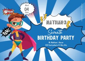 Free Editable PDF - Superhero Party Birthday Invitation Templates