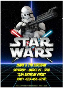 (Free Editable PDF) Epic Stormtrooper Star Wars Birthday Invitation Templates A