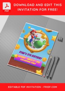 (Easily Edit PDF Invitation) Epic Super Mario Bros Birthday Invitation G