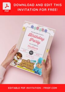 (Free Editable PDF) Lovely Animal Crossing Birthday Invitation Templates G