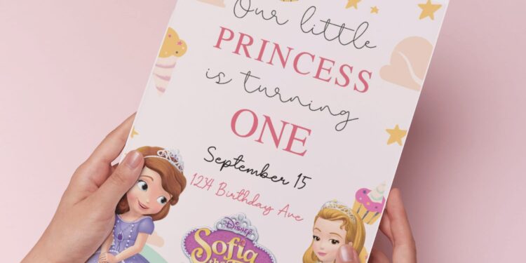 (Easily Edit PDF Invitation) Twinkling Cute Sofia Birthday Invitation H