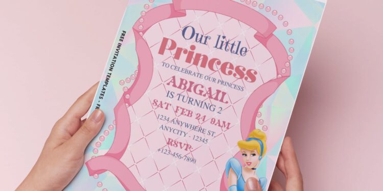 (Easily Edit PDF Invitation) Cinderella Disney Birthday Invitation Templates