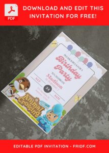 (Free Editable PDF) Lovely Animal Crossing Birthday Invitation Templates H
