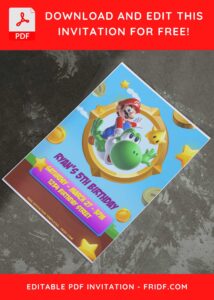(Easily Edit PDF Invitation) Epic Super Mario Bros Birthday Invitation I