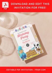 (Free Editable PDF) Lovely Animal Crossing Birthday Invitation Templates I