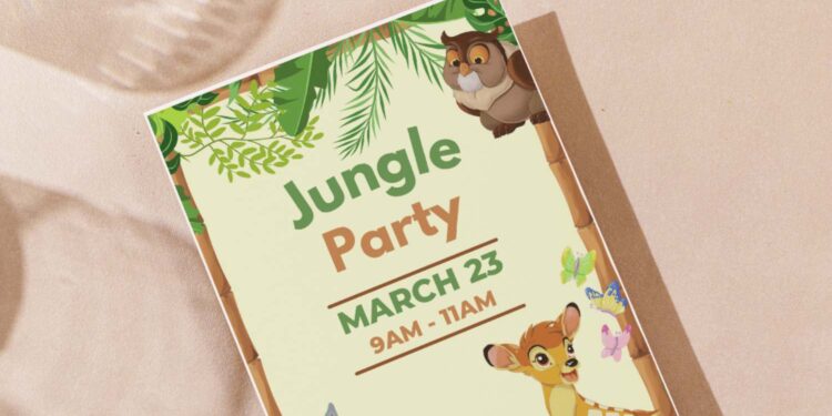 (Easily Edit PDF Invitation) Classic Disney Bambi Birthday Invitation