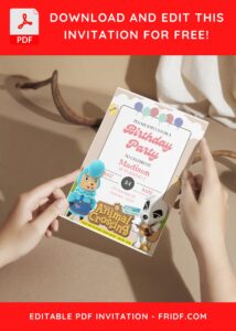 (Free Editable PDF) Lovely Animal Crossing Birthday Invitation Templates J