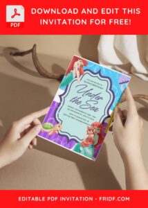 (Easily Edit PDF Invitation) Disney Little Mermaid Birthday Invitation G