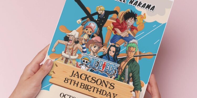 (Easily Edit PDF Invitation) Luffy & Friends One Piece Birthday Invitation A