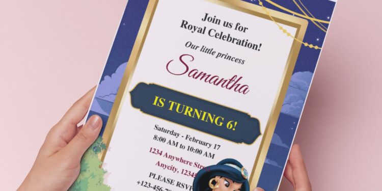 (Easily Edit PDF Invitation) Beautiful Jasmine Birthday Invitation