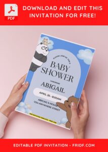(Easily Edit PDF Invitation) We Bare Bears Kids Birthday Invitation B