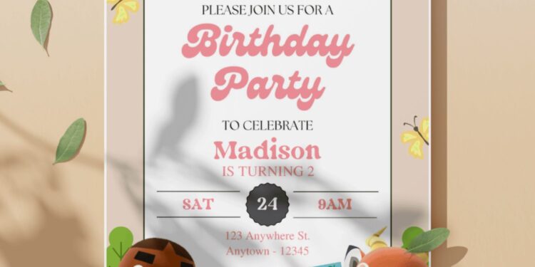 (Free Editable PDF) Lovely Animal Crossing Birthday Invitation Templates C