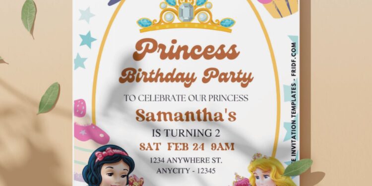 (Easily Edit PDF Invitation) Disney Princess Birthday Invitation