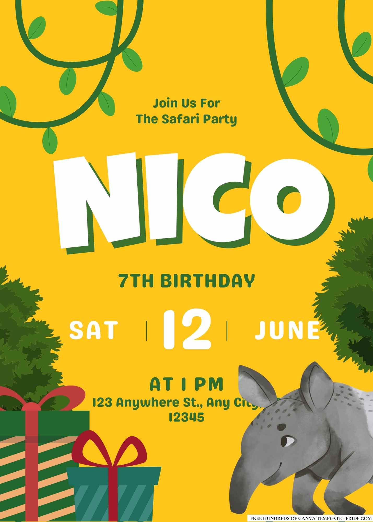 FREE Editable Animal Kingdom Birthday Invitations