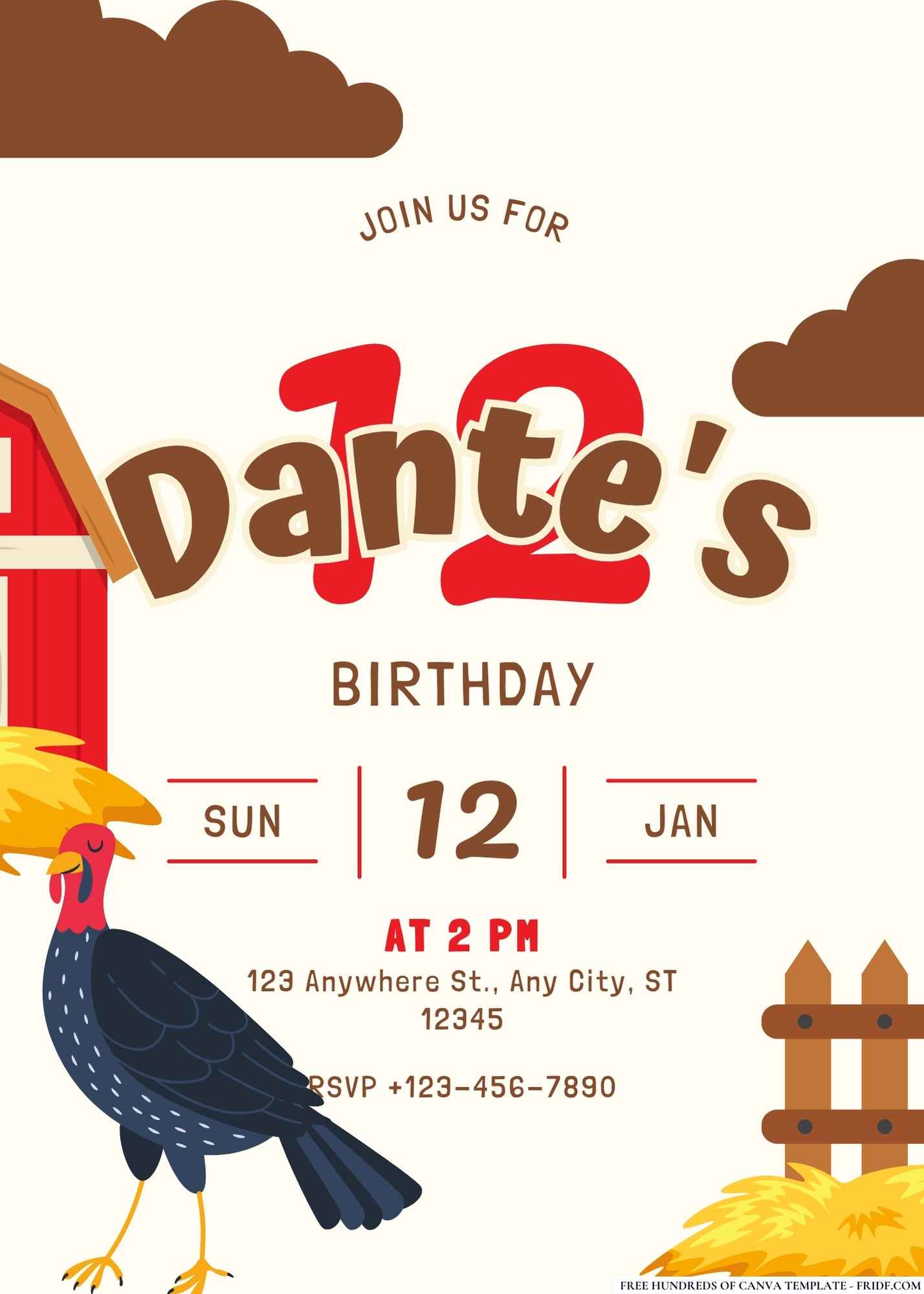 FREE Farmyard Fun Birthday Invitations: