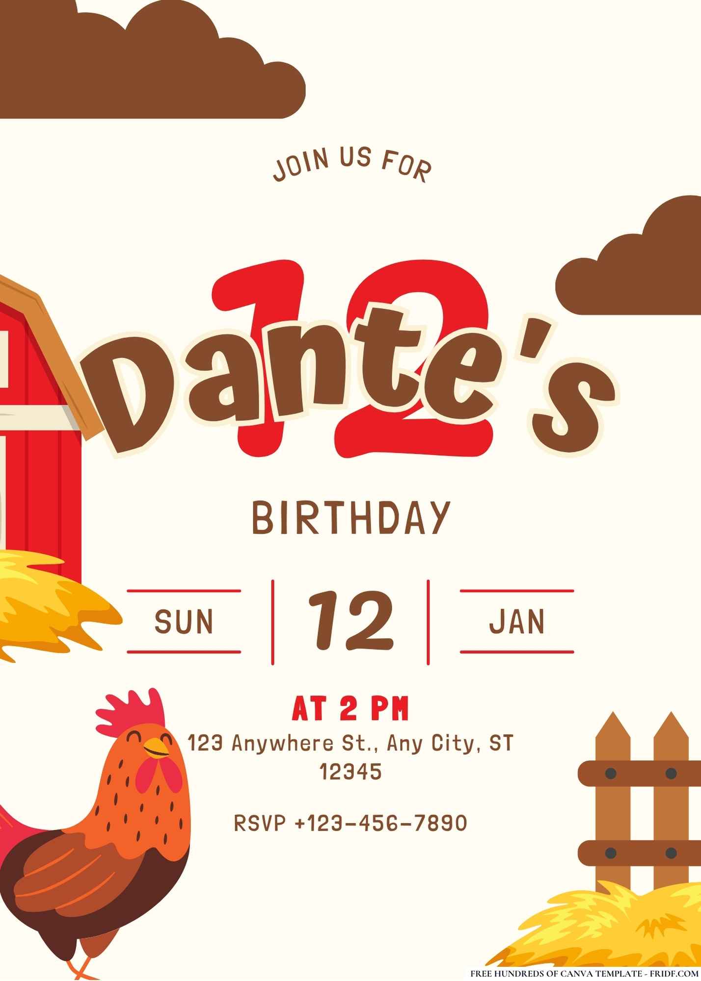 FREE Farmyard Fun Birthday Invitations: