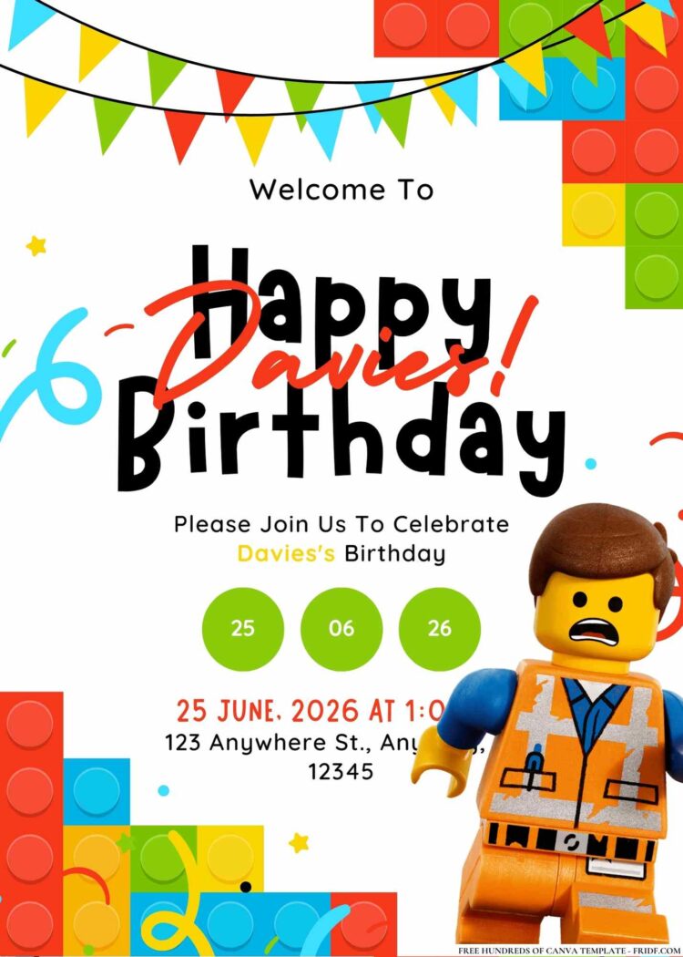 No Brick Walls Here! Free LEGO Birthday Invitations For Your Party ...