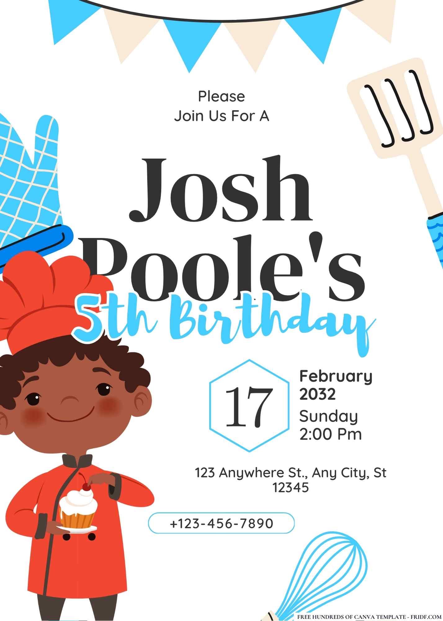 FREE Editable Little Chefs Party Invitations