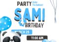 FREE Panda Balloon Birthday Invitations
