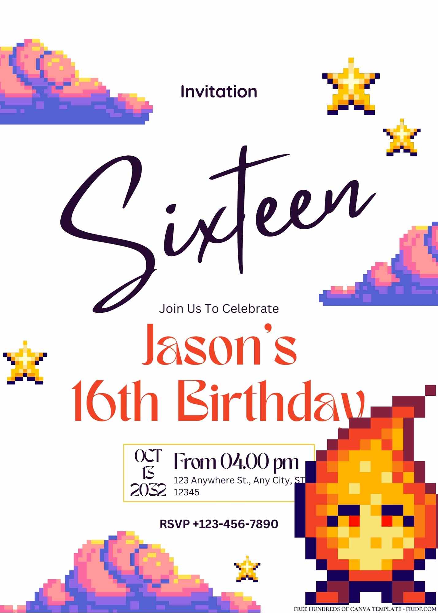 FREE Retro Gaming Arcade Birthday Invitations