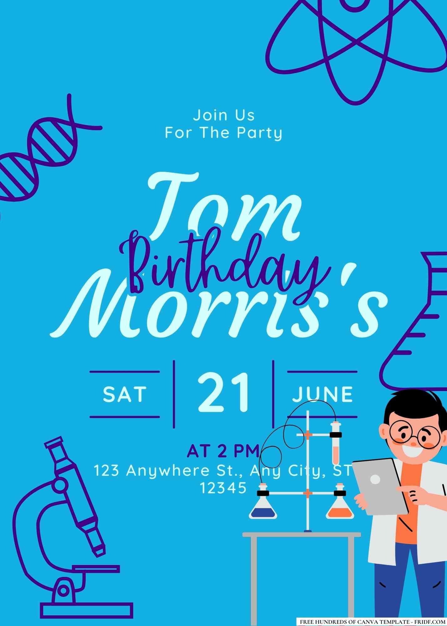 FREE Editable Science Lab Birthday Invitations