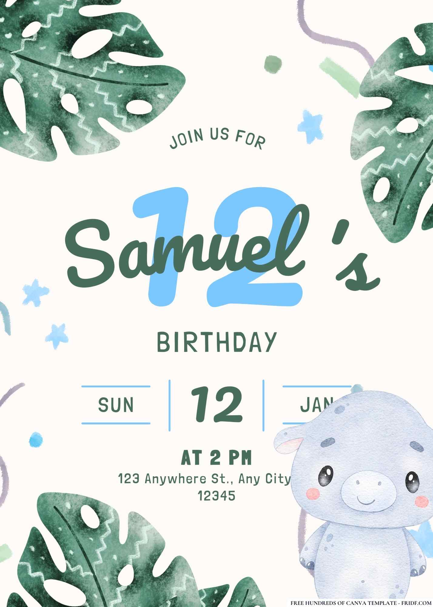FREE Safari Birthday Invitations
