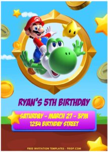(Easily Edit PDF Invitation) Epic Super Mario Bros Birthday Invitation D